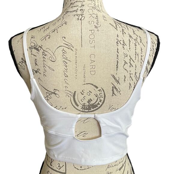 White Fitness Tank With Built In Bra Size XX-Large - Picture 2 of 2
